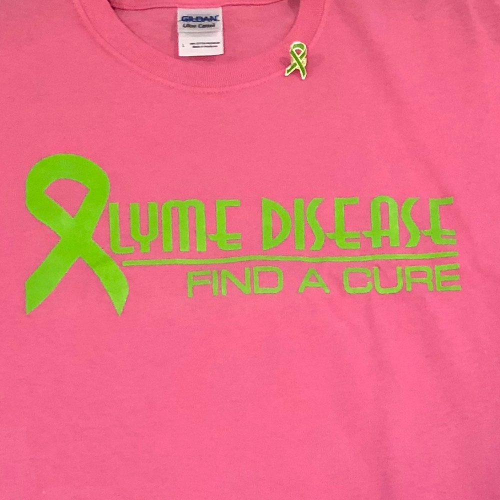 Lyme Disease Shirt (XL) & Lyme Awareness Lapel Pin